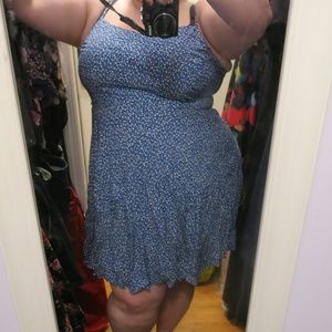 Spaghetti strap above-knee A-line dress